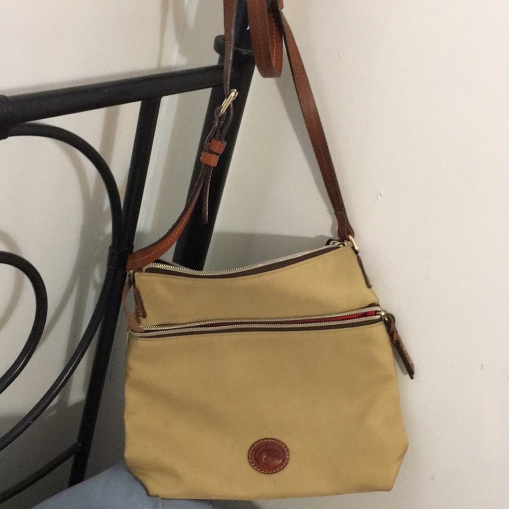Dooney and Bourke tan nylon crossbody bag